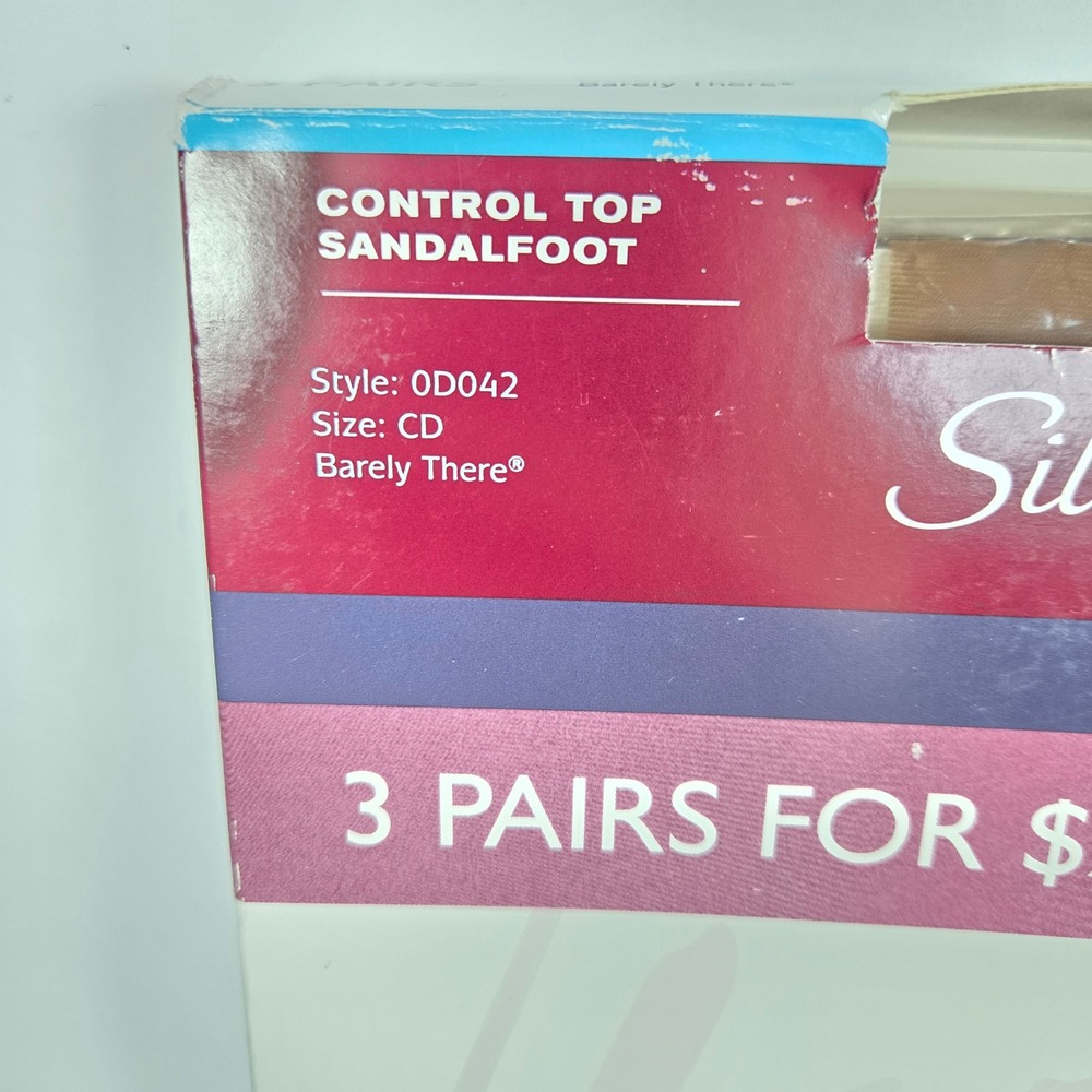 Hanes Silk Reflections Hosiery Bundle 4 Pairs Size CD Sheer Barely There‎ Black - Picture 3 of 13